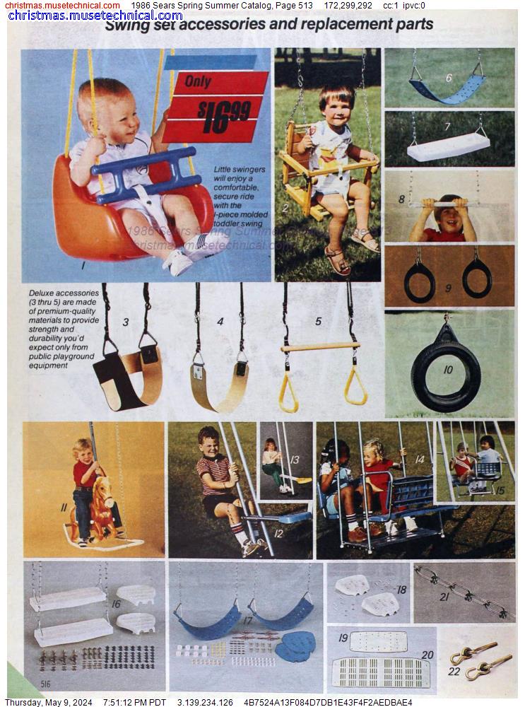 1986 Sears Spring Summer Catalog, Page 513