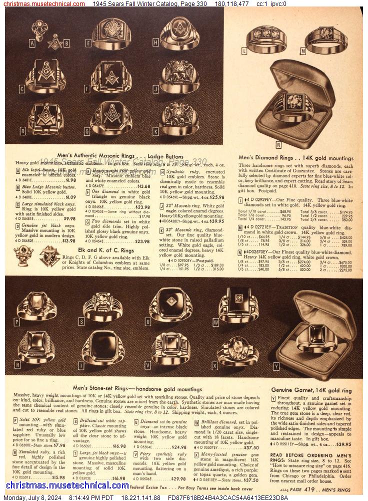 1945 Sears Fall Winter Catalog, Page 330