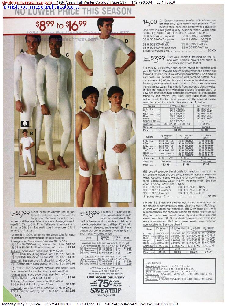 1984 Sears Fall Winter Catalog, Page 537