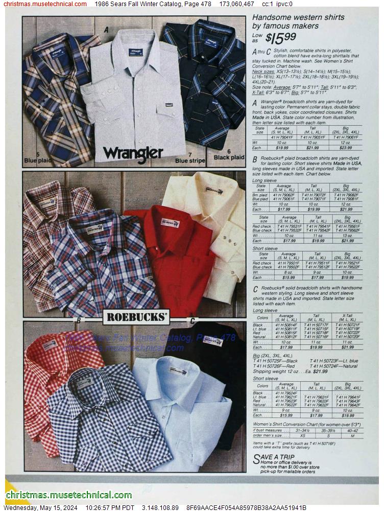 1986 Sears Fall Winter Catalog, Page 478