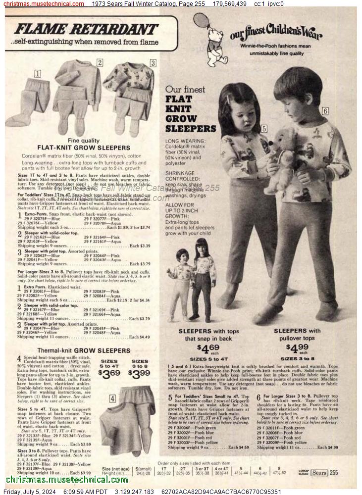 1973 Sears Fall Winter Catalog, Page 255