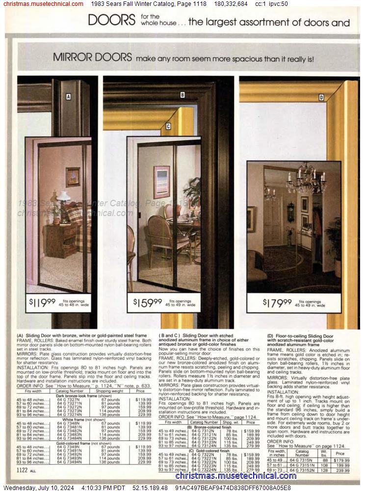 1983 Sears Fall Winter Catalog, Page 1118