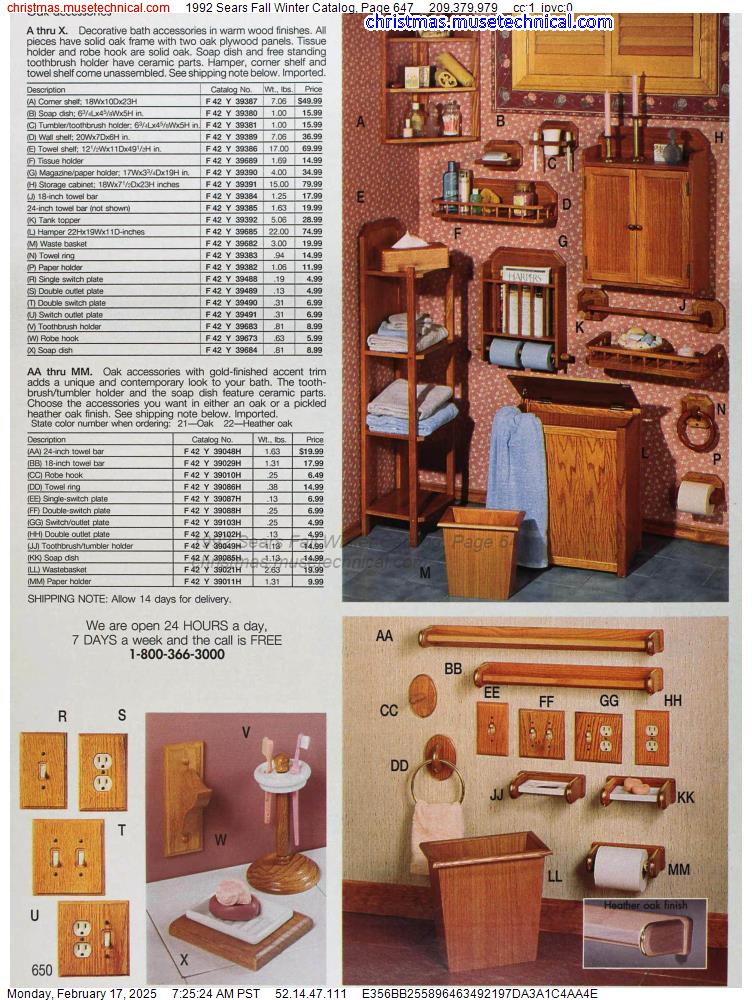 1992 Sears Fall Winter Catalog, Page 647