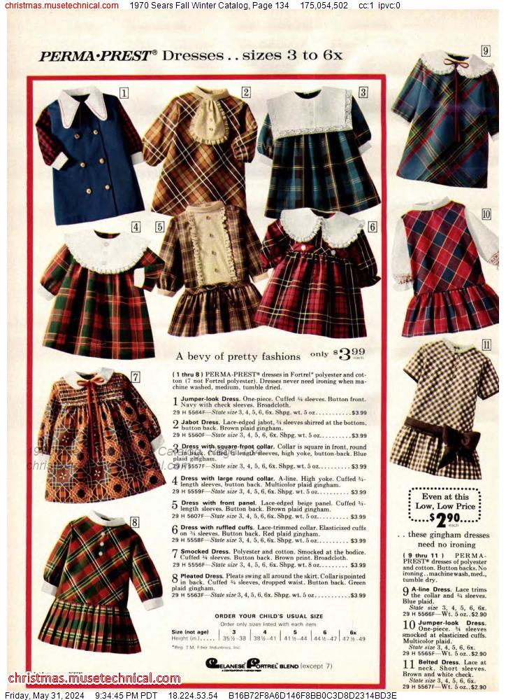 1970 Sears Fall Winter Catalog, Page 134