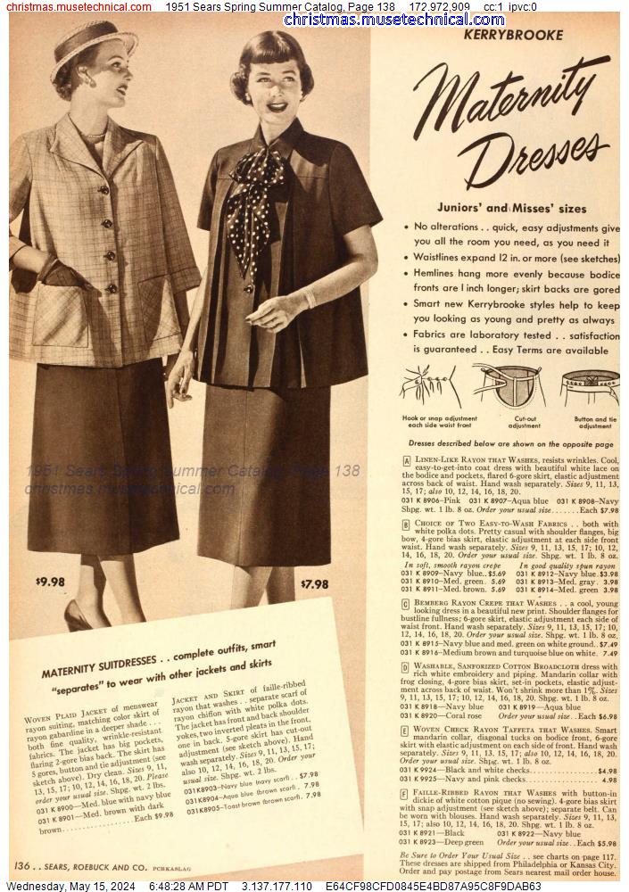 1951 Sears Spring Summer Catalog, Page 138