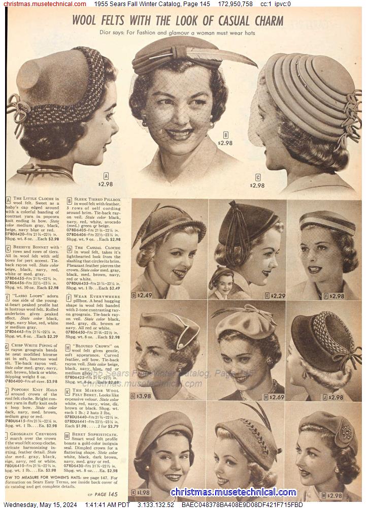 1955 Sears Fall Winter Catalog, Page 145