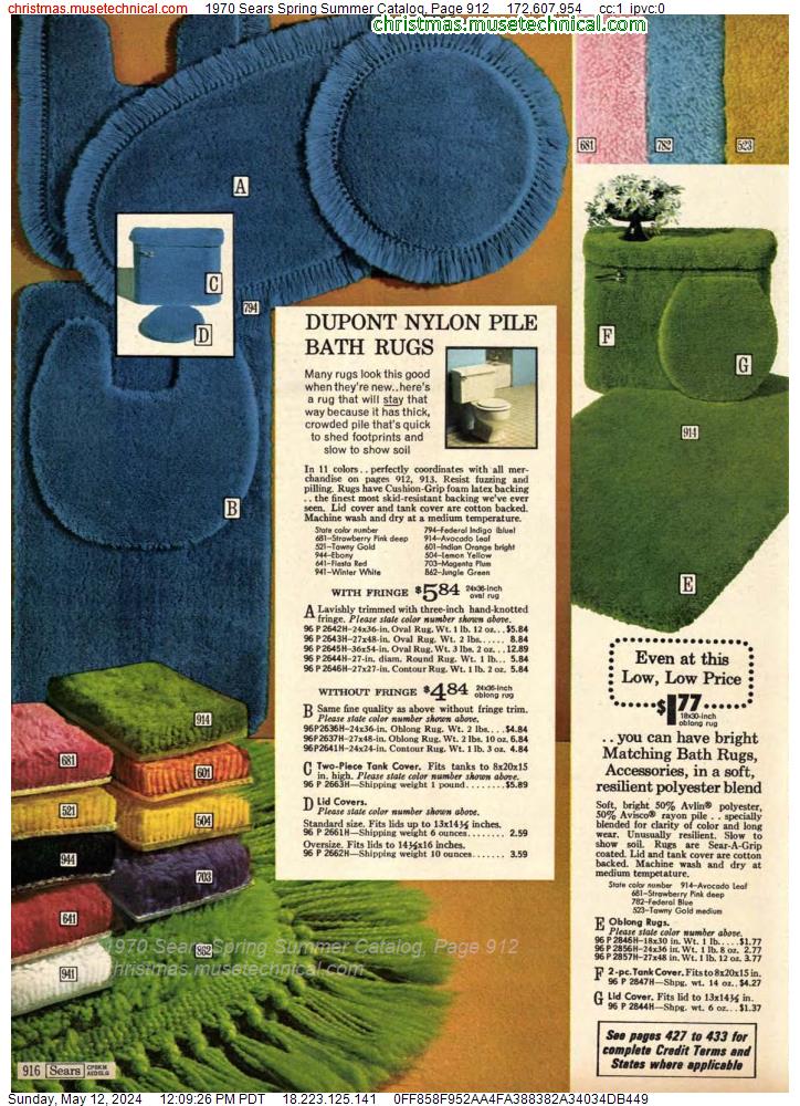 1970 Sears Spring Summer Catalog, Page 912