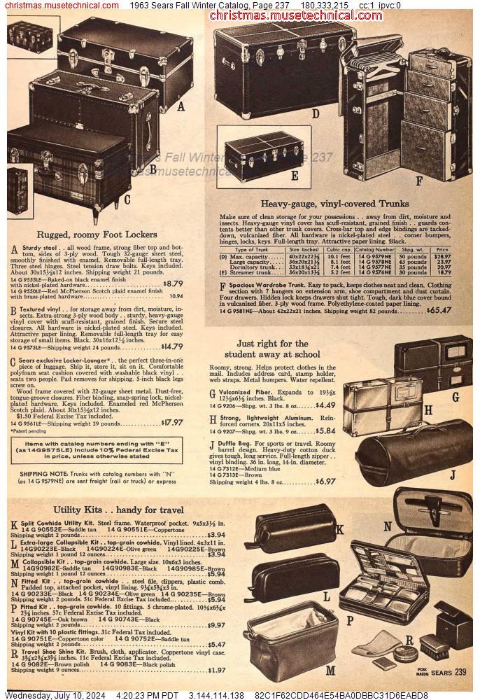 1963 Sears Fall Winter Catalog, Page 237