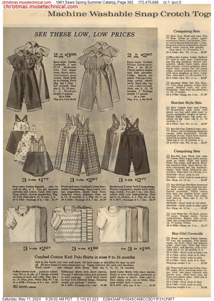 1961 Sears Spring Summer Catalog, Page 362