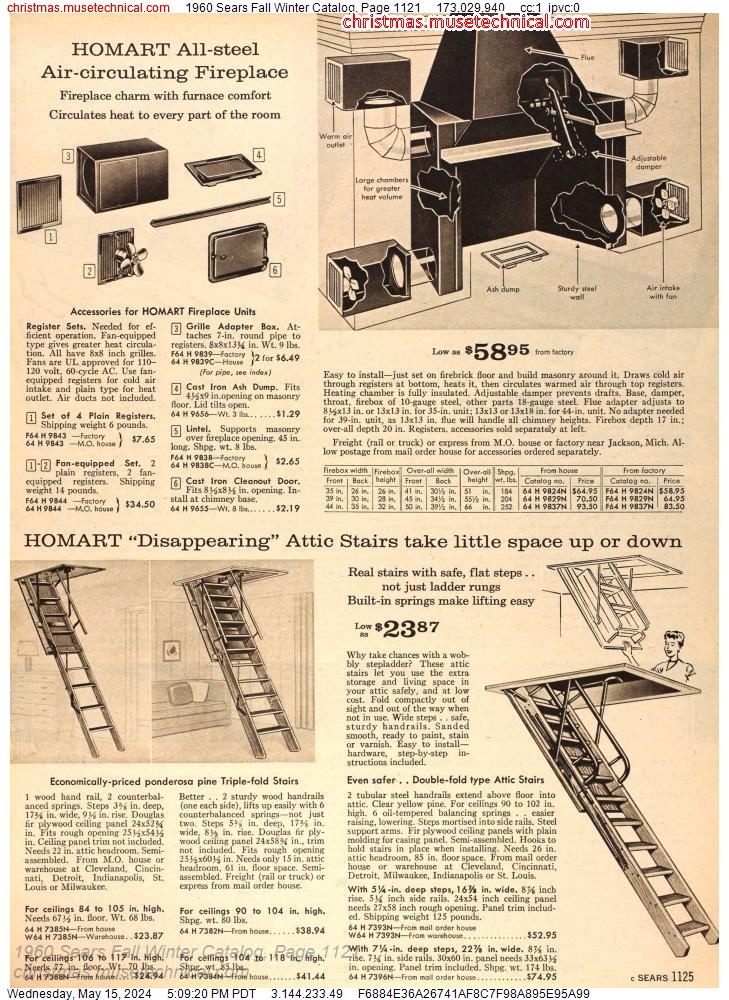 1960 Sears Fall Winter Catalog, Page 1121