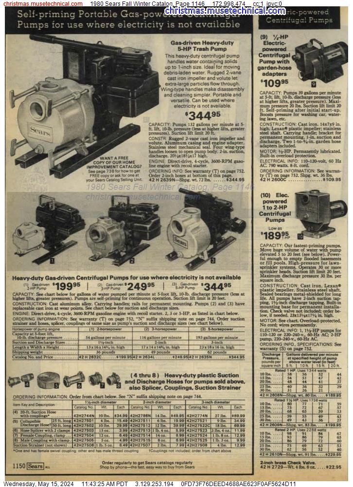 1980 Sears Fall Winter Catalog, Page 1146