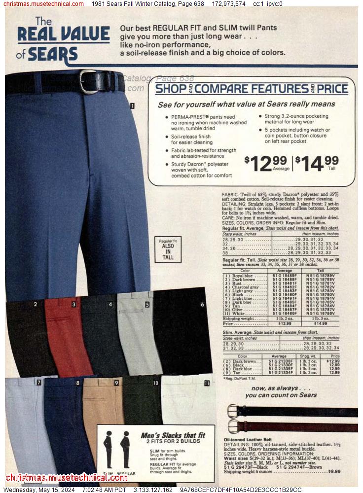 1981 Sears Fall Winter Catalog, Page 638