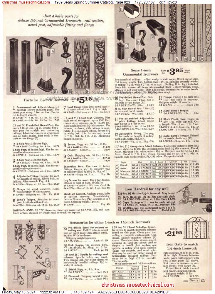 1969 Sears Spring Summer Catalog, Page 923