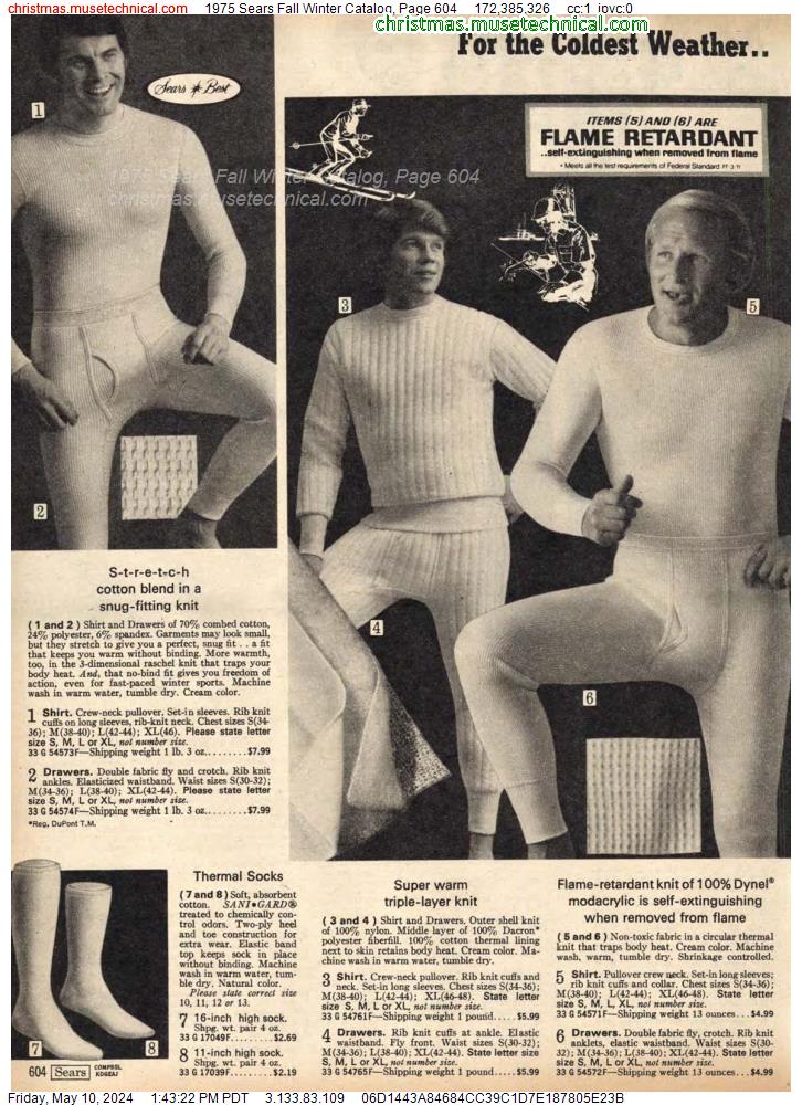 1975 Sears Fall Winter Catalog, Page 604