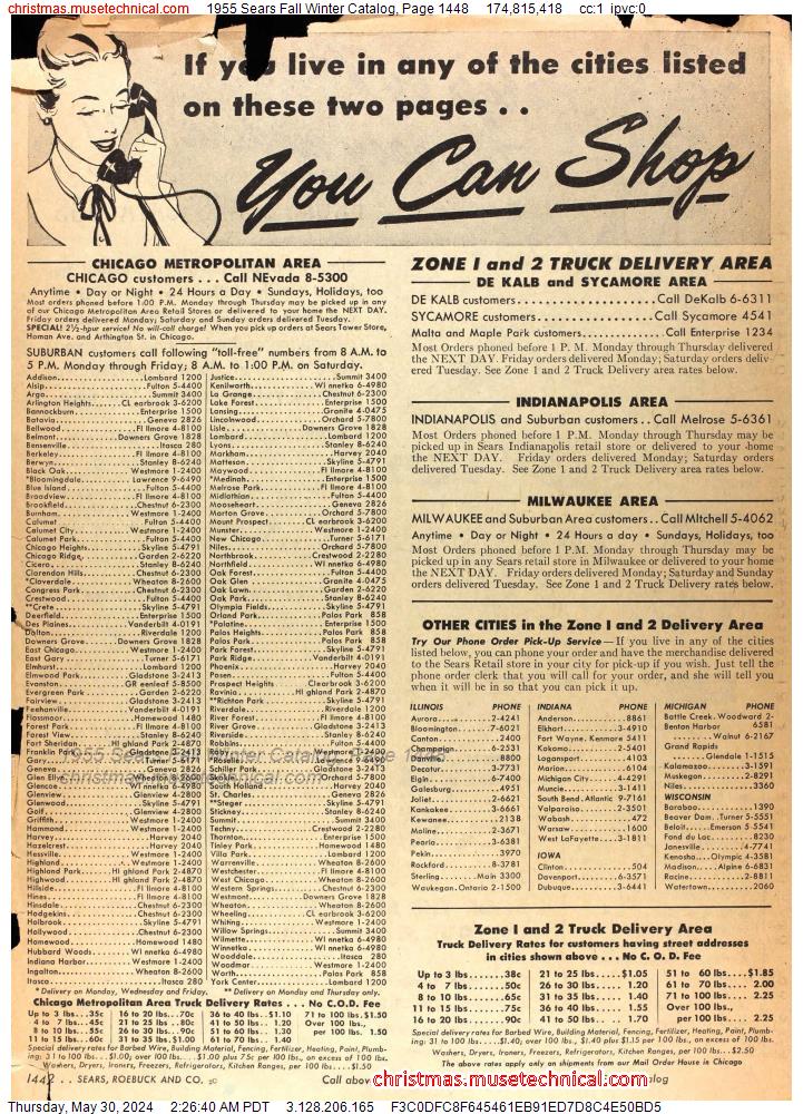 1955 Sears Fall Winter Catalog, Page 1448