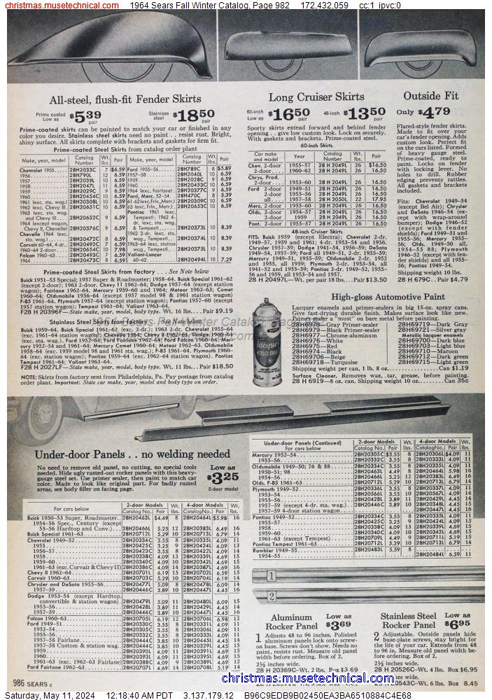 1964 Sears Fall Winter Catalog, Page 982