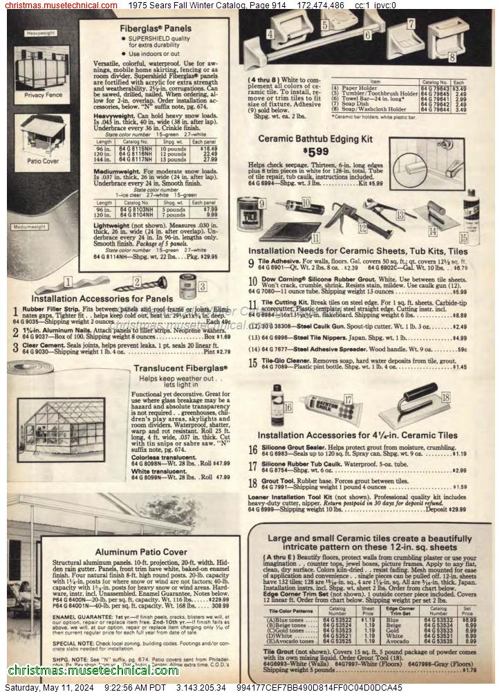 1975 Sears Fall Winter Catalog, Page 914