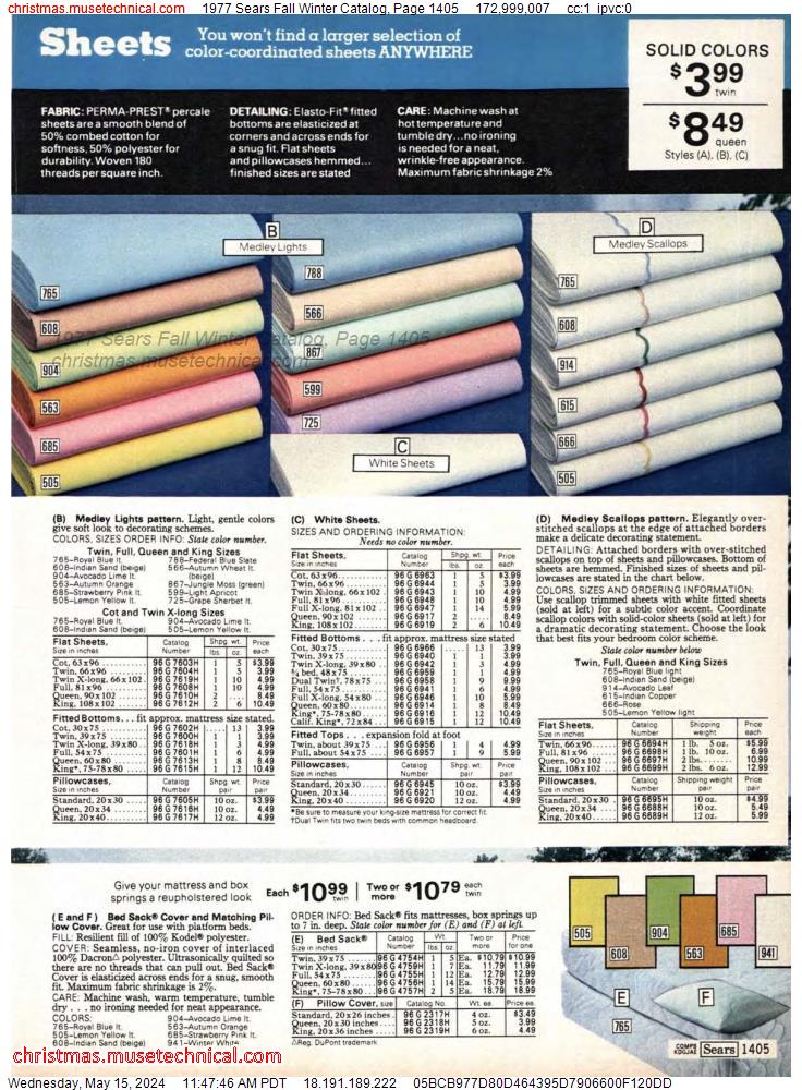 1977 Sears Fall Winter Catalog, Page 1405