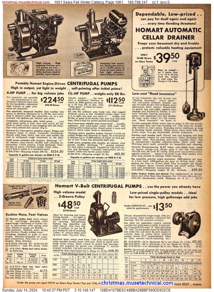 1951 Sears Fall Winter Catalog, Page 1061