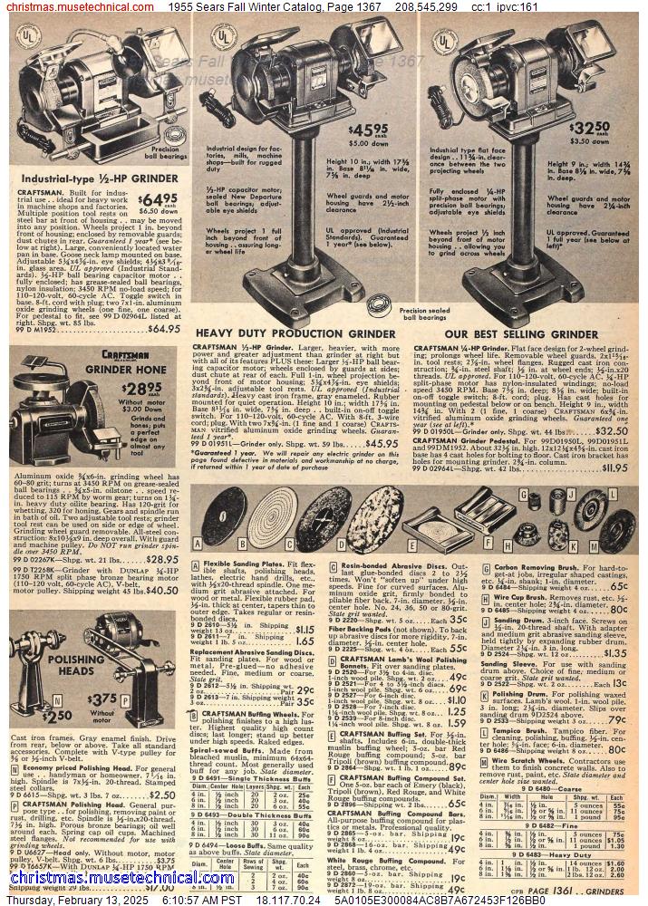 1955 Sears Fall Winter Catalog, Page 1367