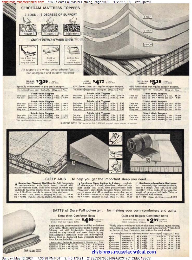 1973 Sears Fall Winter Catalog, Page 1000