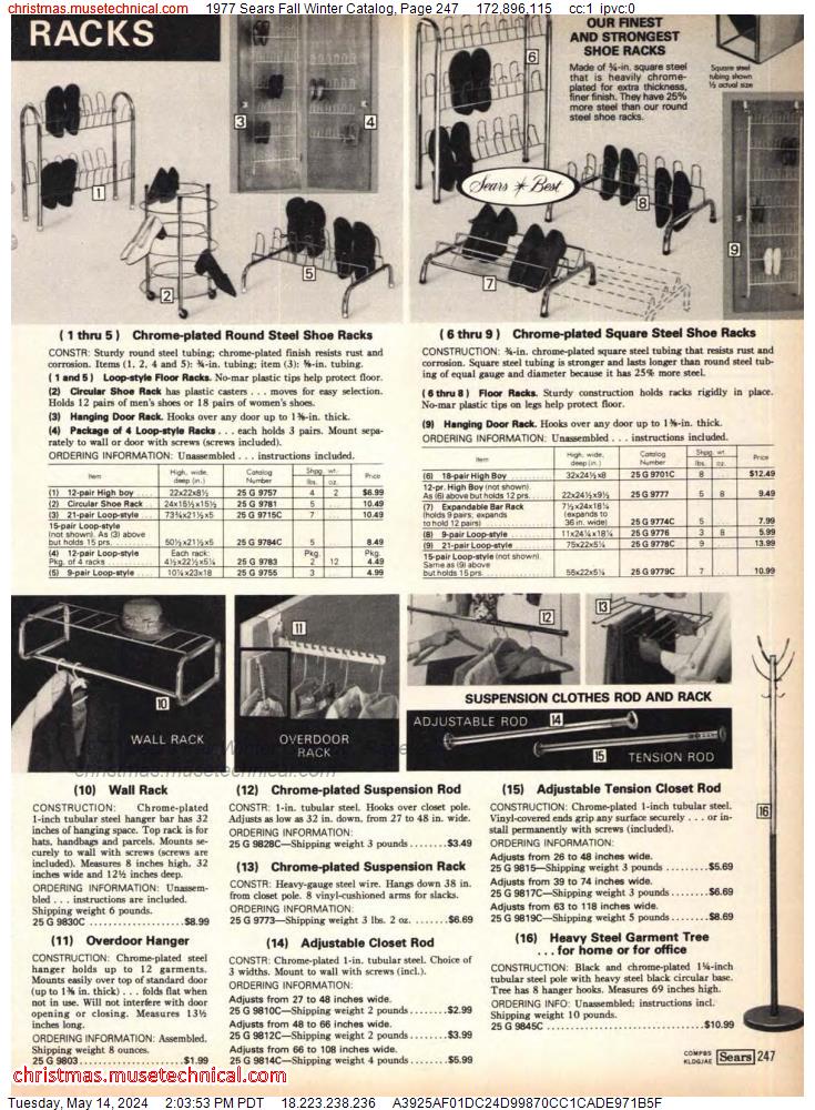1977 Sears Fall Winter Catalog, Page 247