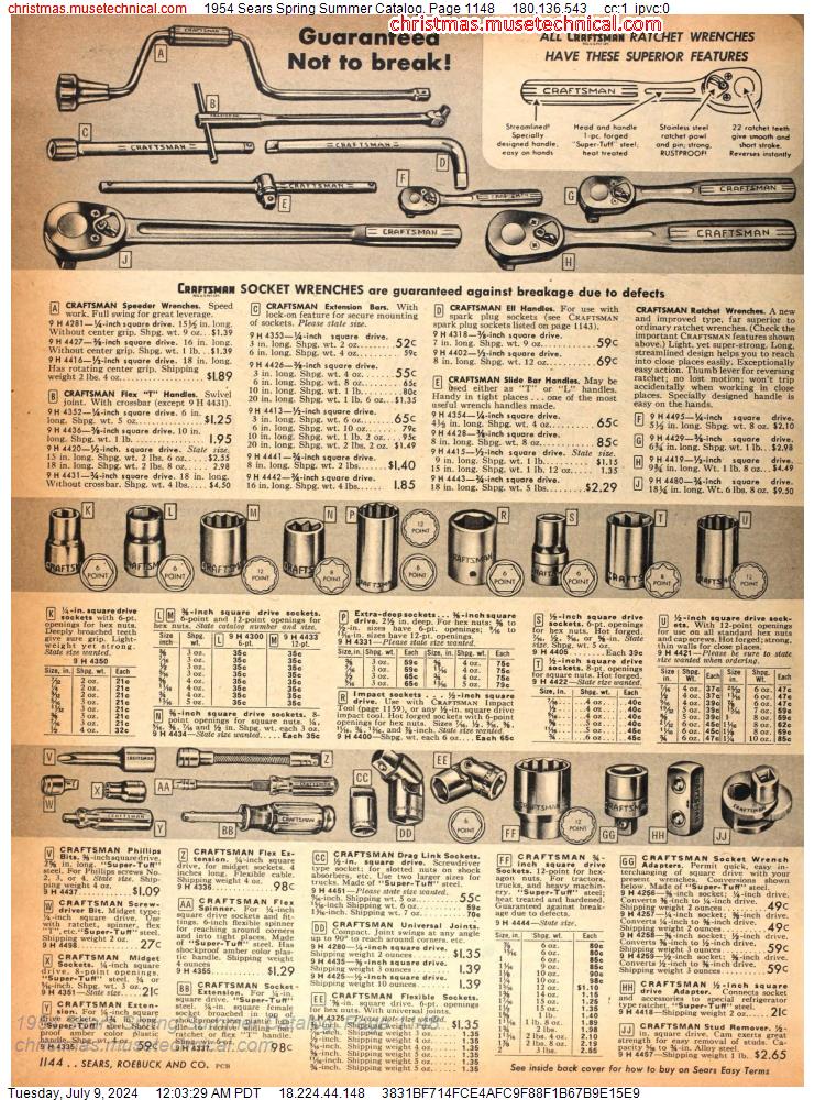 1954 Sears Spring Summer Catalog, Page 1148