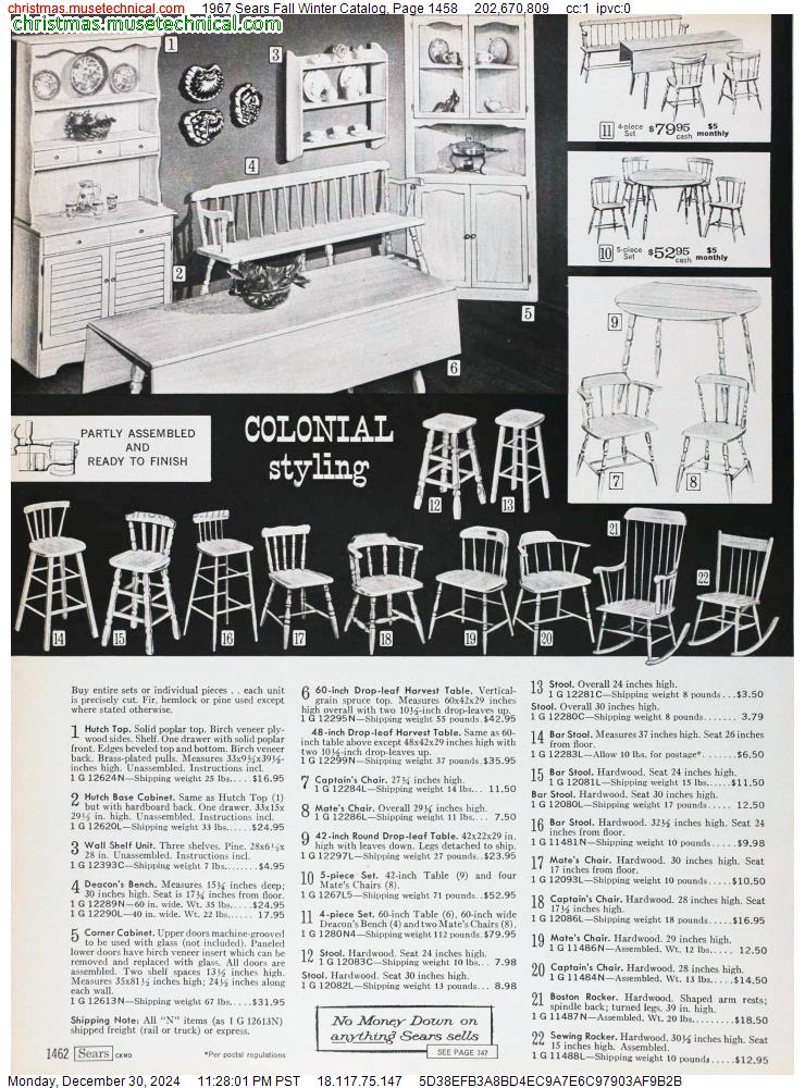 1967 Sears Fall Winter Catalog, Page 1458