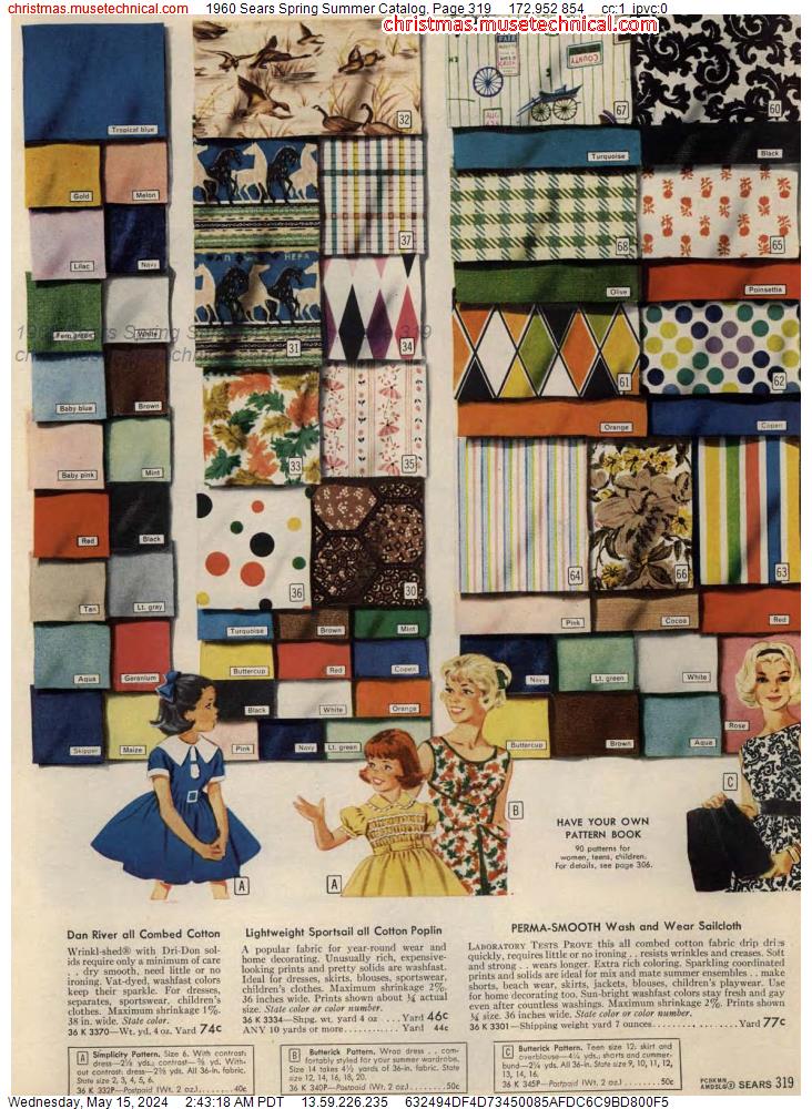 1960 Sears Spring Summer Catalog, Page 319