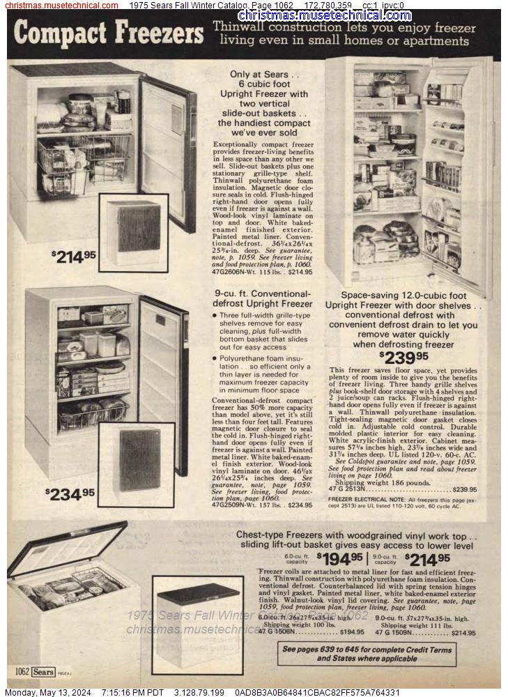 1975 Sears Fall Winter Catalog, Page 1062