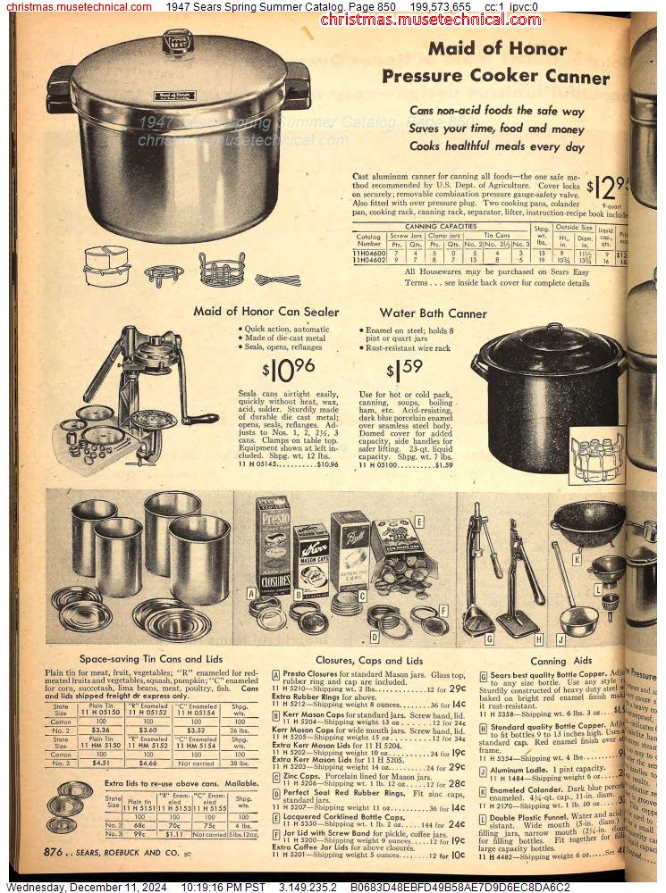 1947 Sears Spring Summer Catalog, Page 850