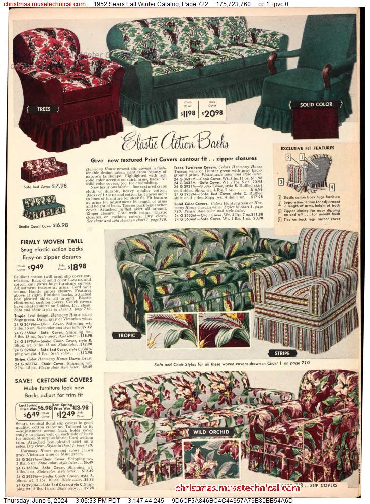 1952 Sears Fall Winter Catalog, Page 722