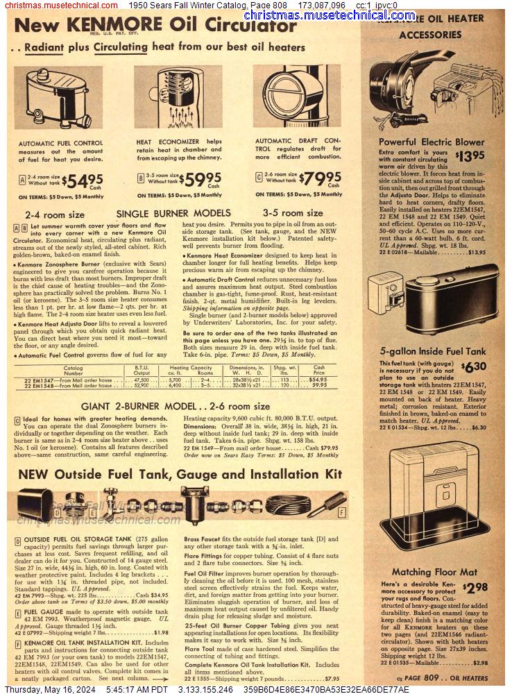 1950 Sears Fall Winter Catalog, Page 808