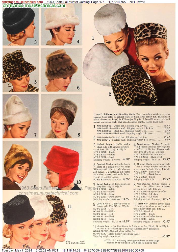 1963 Sears Fall Winter Catalog, Page 171