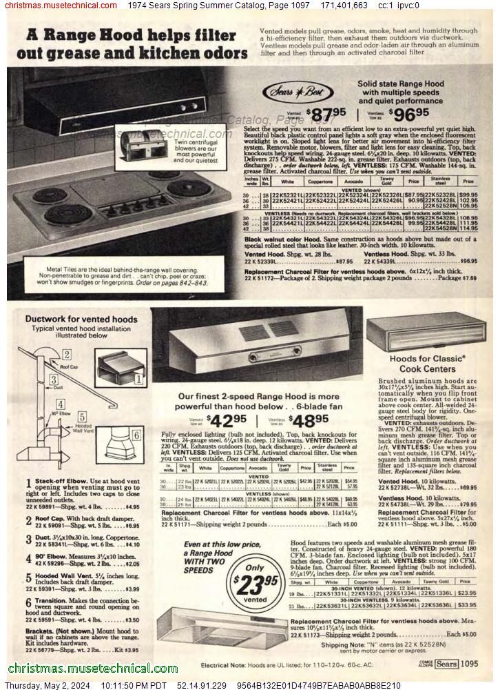 1974 Sears Spring Summer Catalog, Page 1097