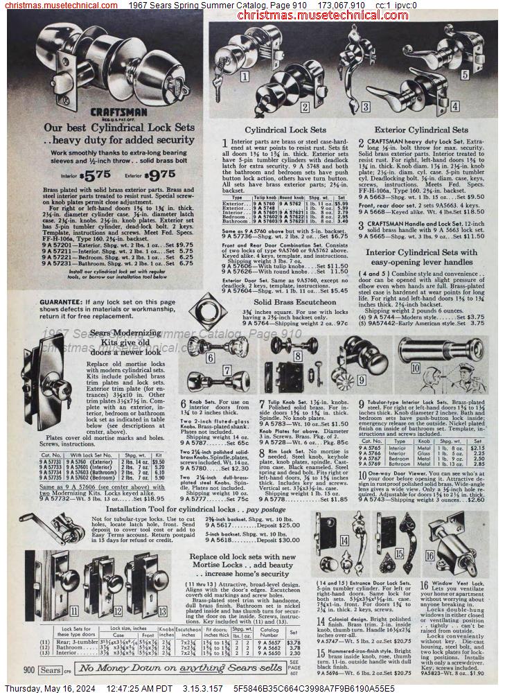 1967 Sears Spring Summer Catalog, Page 910