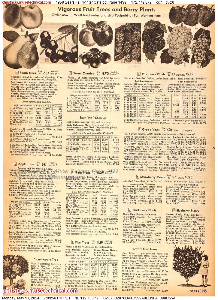 1958 Sears Fall Winter Catalog, Page 1499