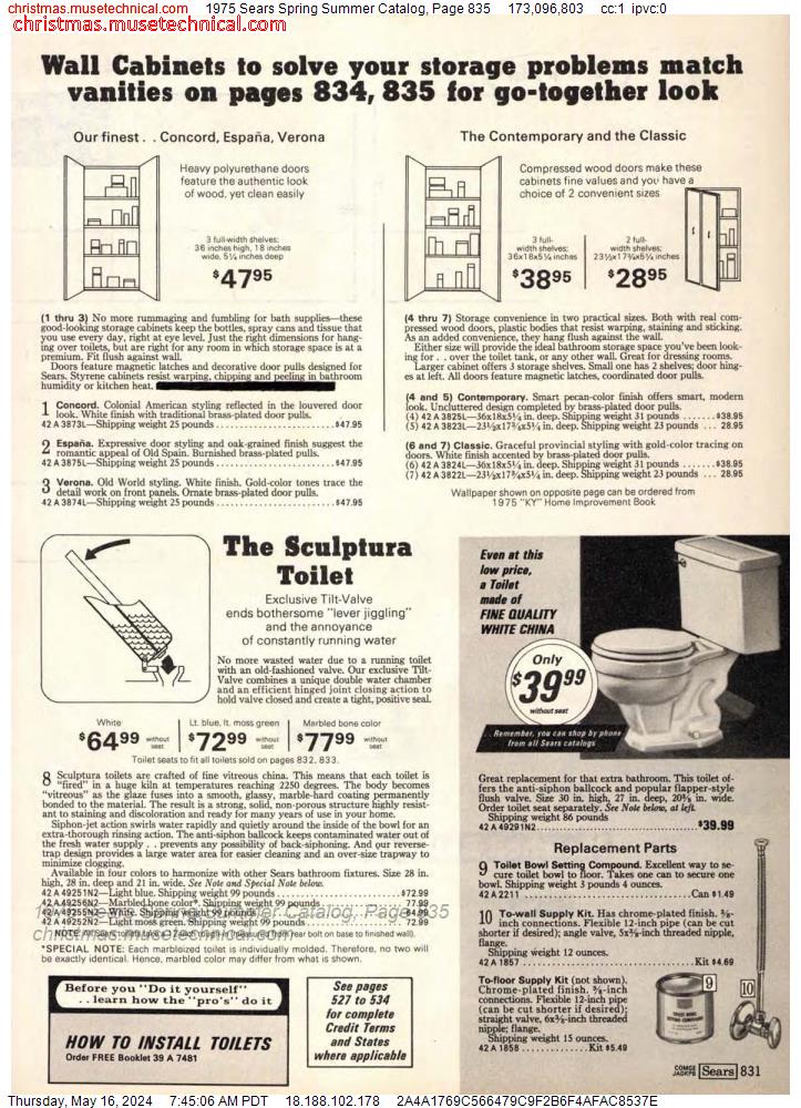 1975 Sears Spring Summer Catalog, Page 835