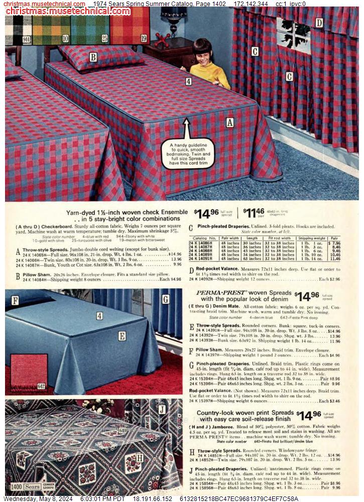 1974 Sears Spring Summer Catalog, Page 1402