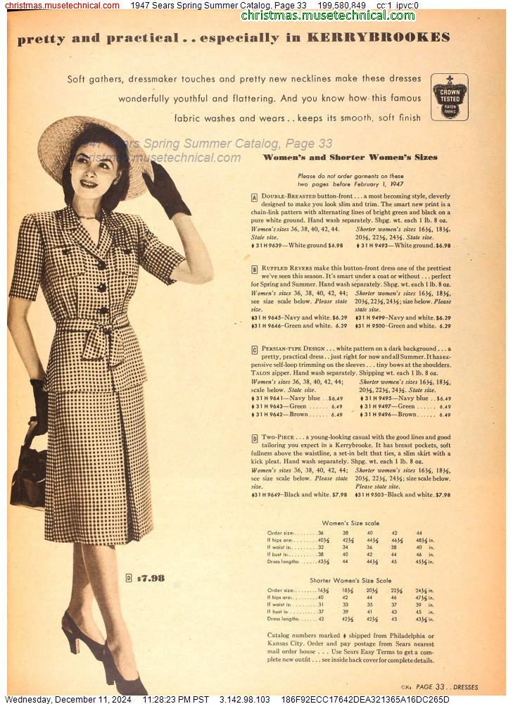 1947 Sears Spring Summer Catalog, Page 33