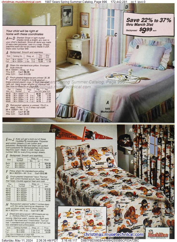 1987 Sears Spring Summer Catalog, Page 996