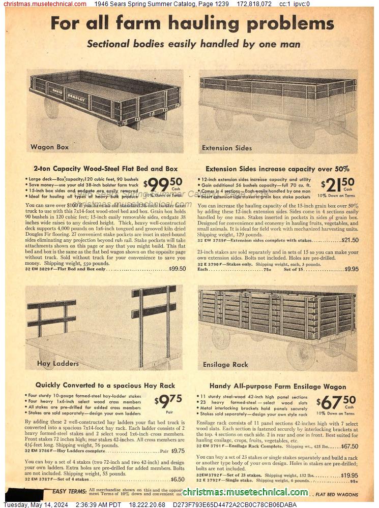 1946 Sears Spring Summer Catalog, Page 1239