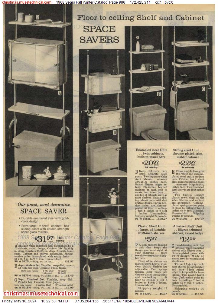 1968 Sears Fall Winter Catalog, Page 986