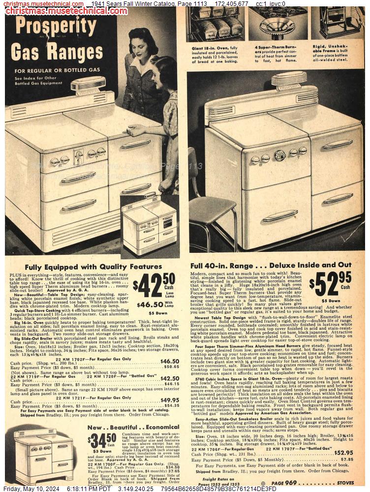 1941 Sears Fall Winter Catalog, Page 1113