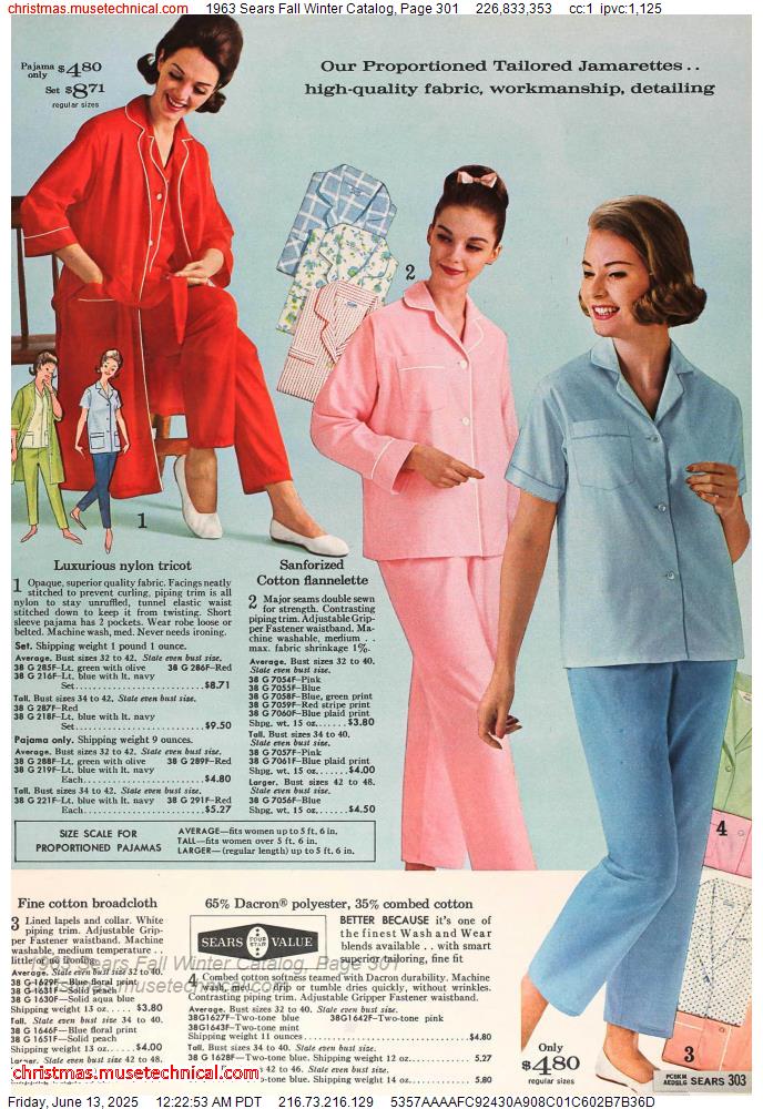 1963 Sears Fall Winter Catalog, Page 301