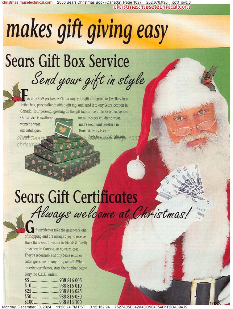 2000 Sears Christmas Book (Canada), Page 1037