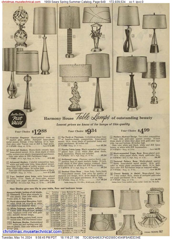 1959 Sears Spring Summer Catalog, Page 649