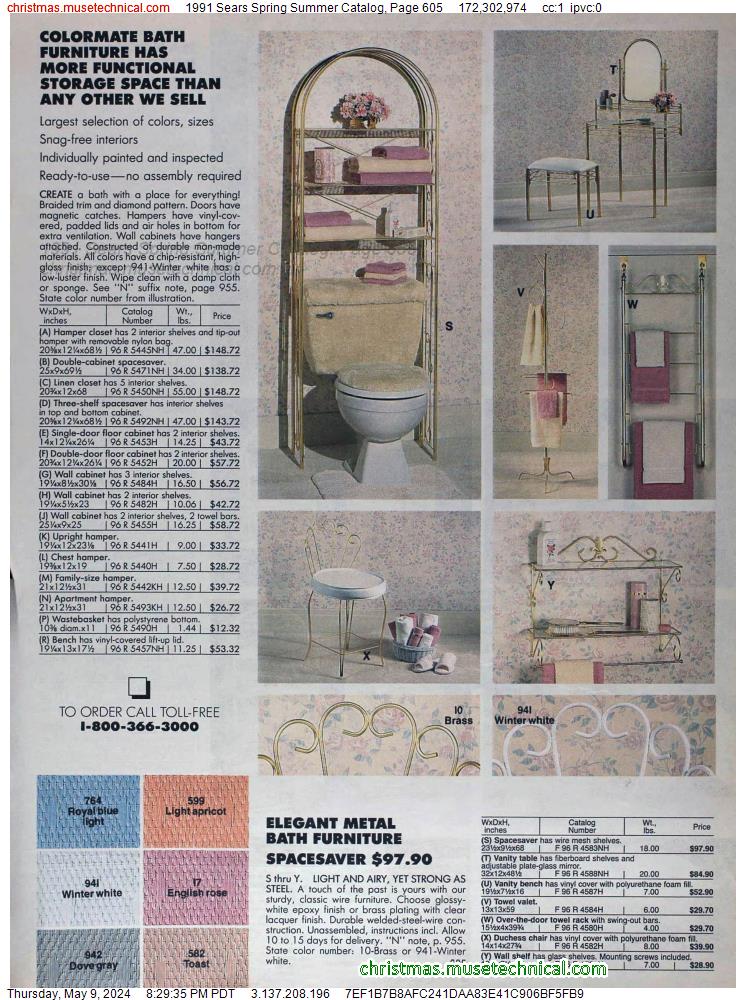 1991 Sears Spring Summer Catalog, Page 605