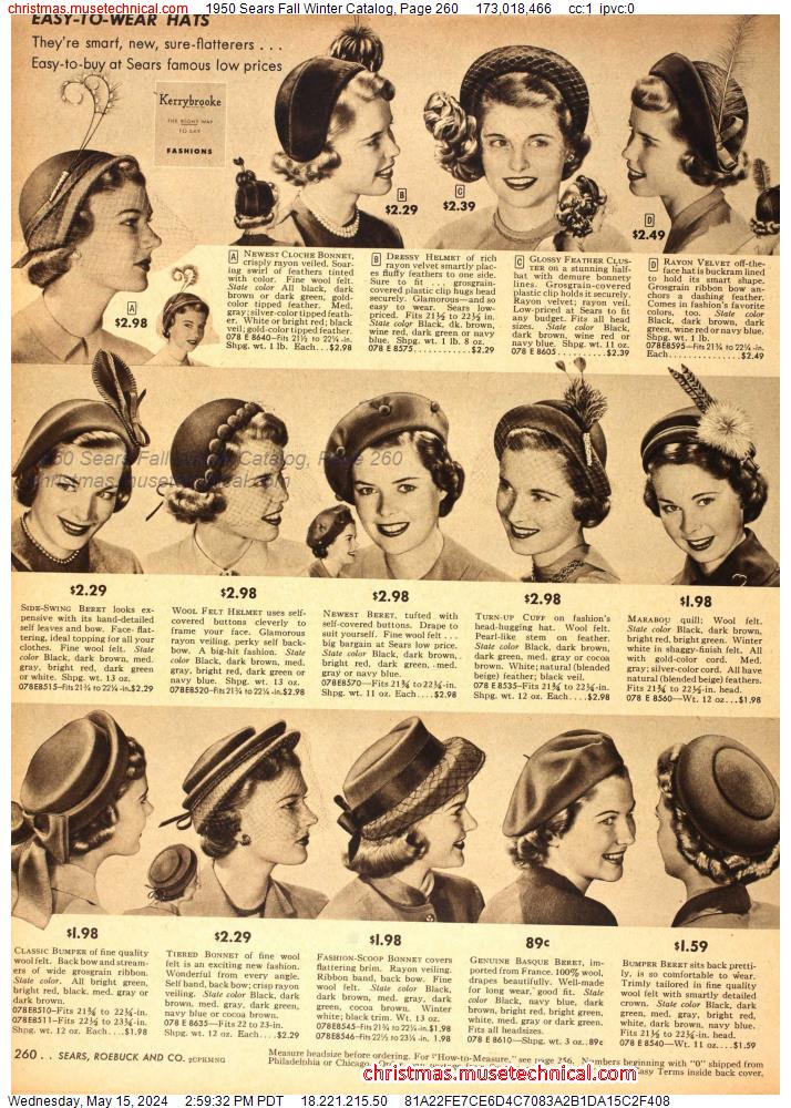 1950 Sears Fall Winter Catalog, Page 260