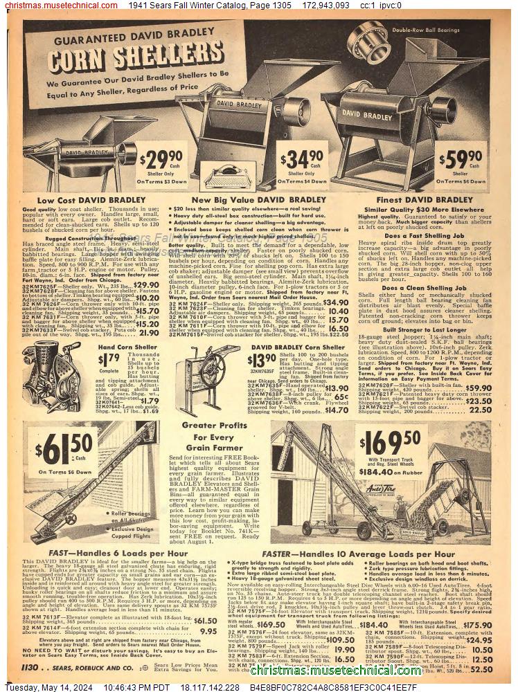 1941 Sears Fall Winter Catalog, Page 1305